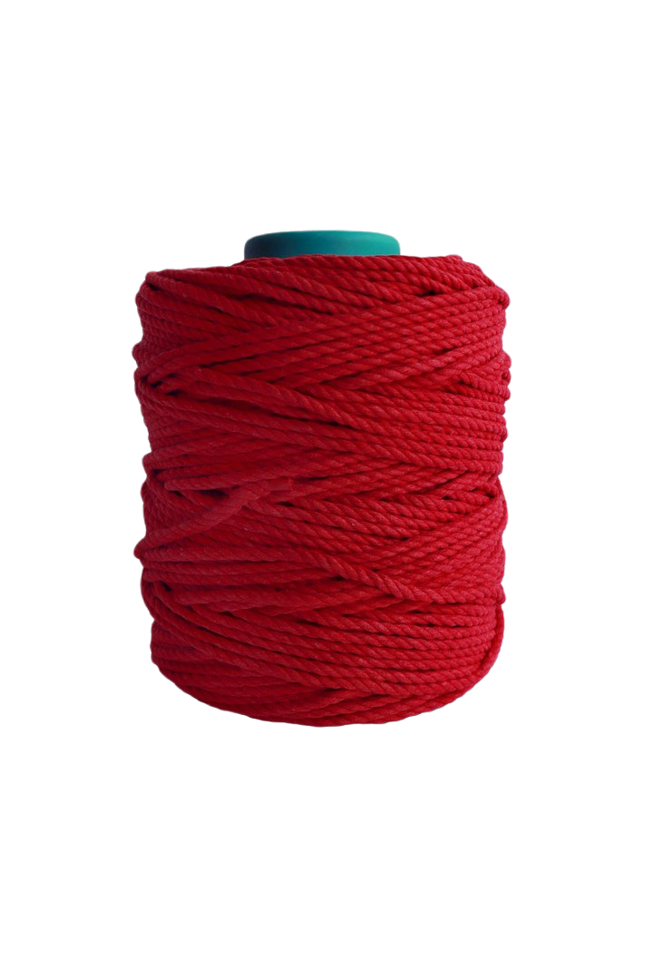 5mm Cotton Rope 600 ft - Macrame Materials Red by Modern Macramé