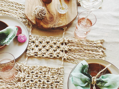 Macrame tablescape for the holidays