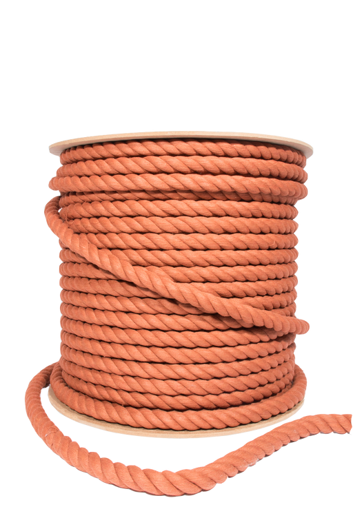 Copper  12 mm thick 3 ply twisted cotton rope