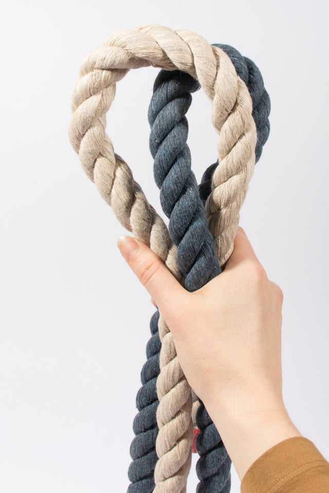 24mm Cotton Rope sold by the foot Linen Mix and Indigo