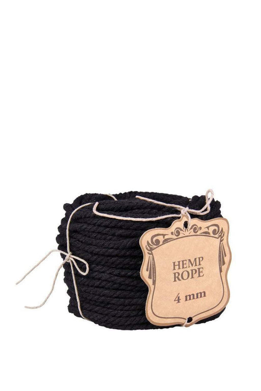 4mm Twisted Hemp Rope in Black