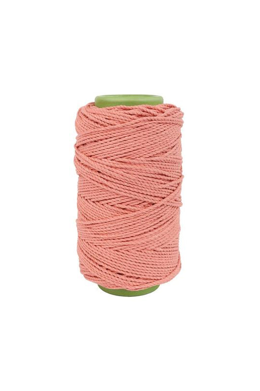 3mm 2 ply 100% cotton rope in Blush