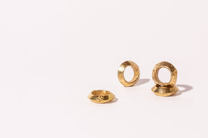 Brass Disk Beads for Macramé, Set of 4