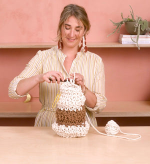 Emily katz making the crochet basket