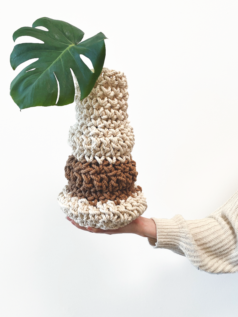 Crochet Vessel Wheat/Natural