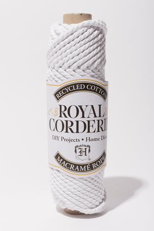 Bright White 6mm Cotton Rope Recycled Content 2 ply