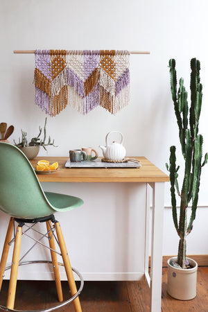 Learn macrame wall hangings with our colorful and fun tutorials and downloadable patterns