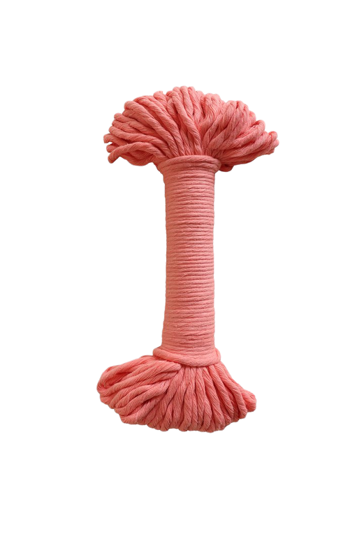 4mm string or cord bundle 80-100' 100% cotton - light coral