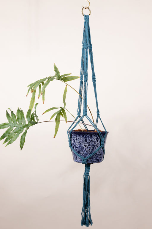 Beginner Plant Hanger - ready to hang in  Ocean 4mm Cord