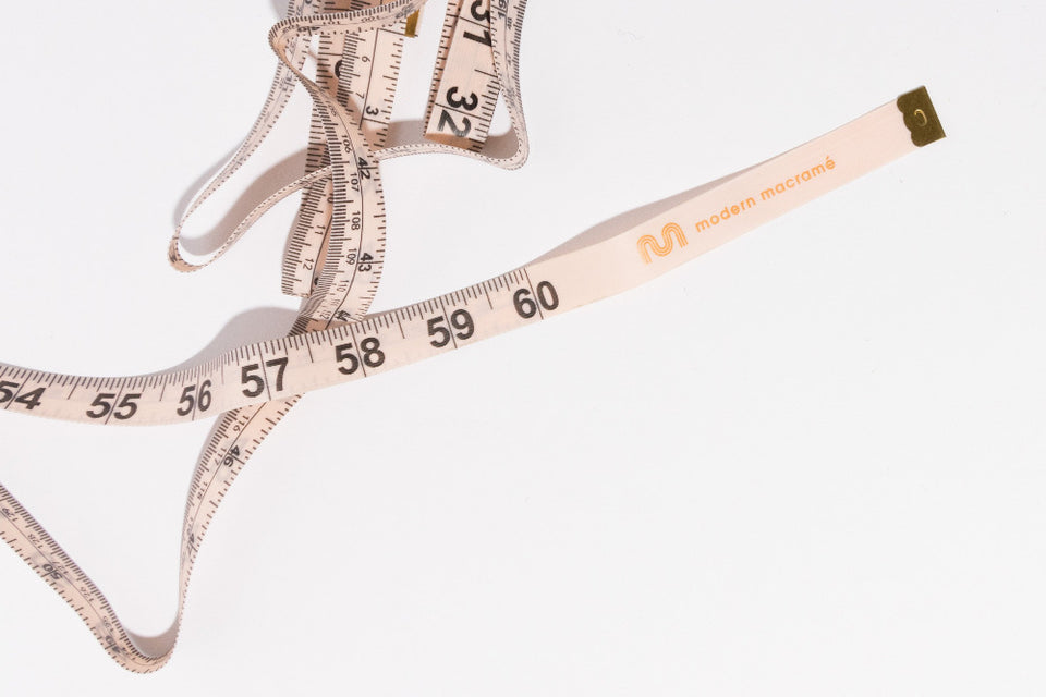 Modern Macramé's custom 60" fabric tape measure