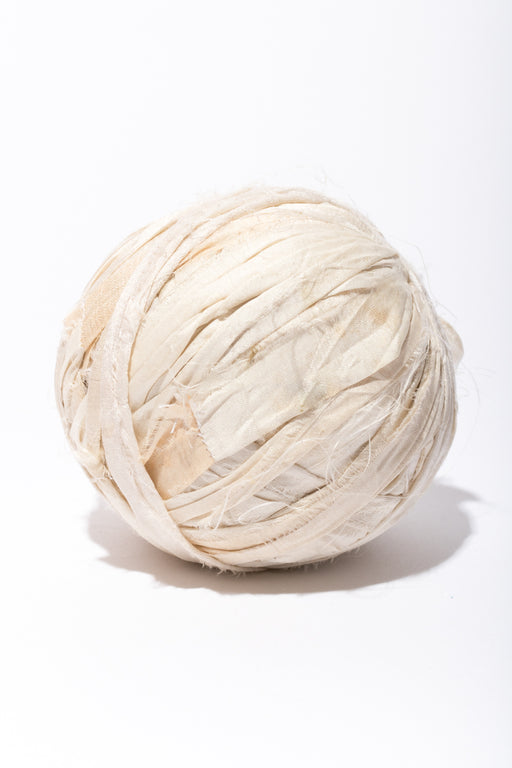 Milk Silk Sari Ribbon Ball perfect for a macra-weave