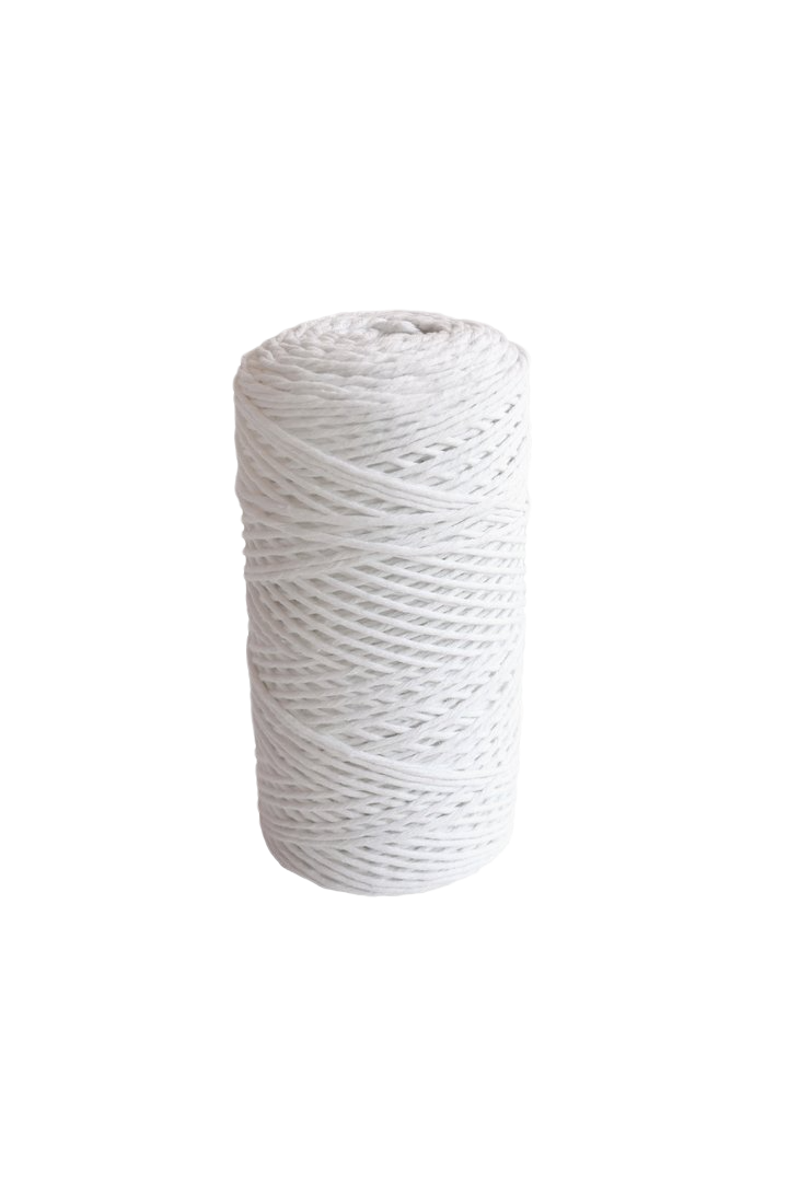 bright white 2mm 100% oeko tex certified cotton string or cord 
