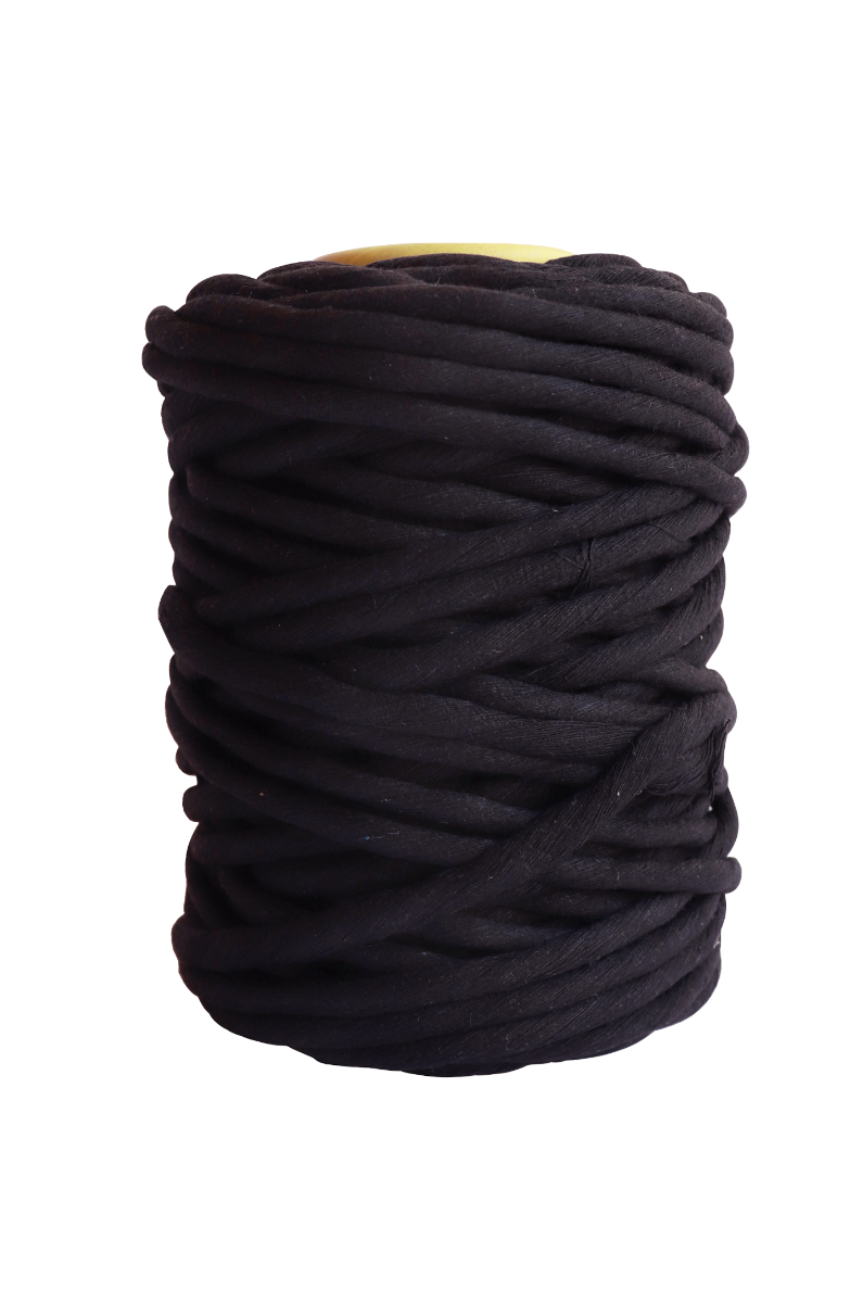 Black single ply string for macrame wall hangings and art