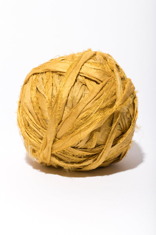 Marigold Silk Sari Ribbon Ball