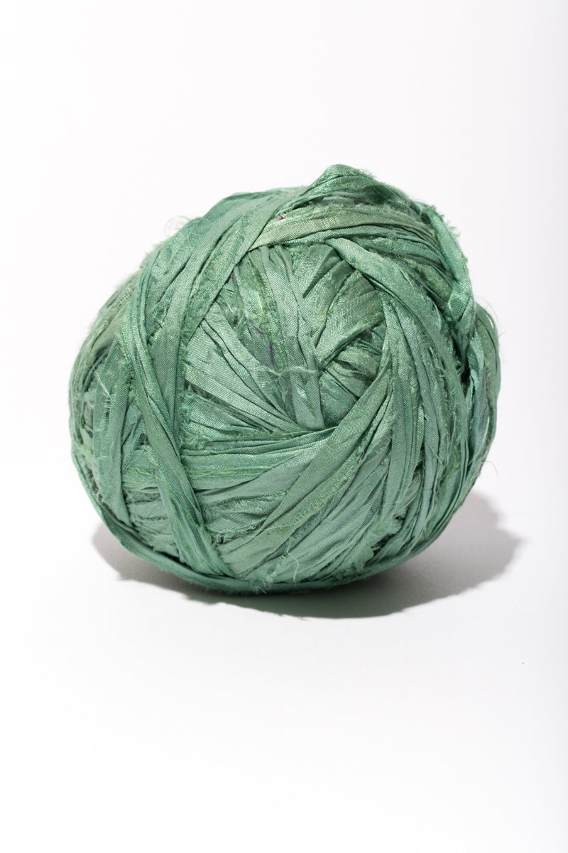 Seafoam Silk Sari Ribbon Ball, use in your next tapestry