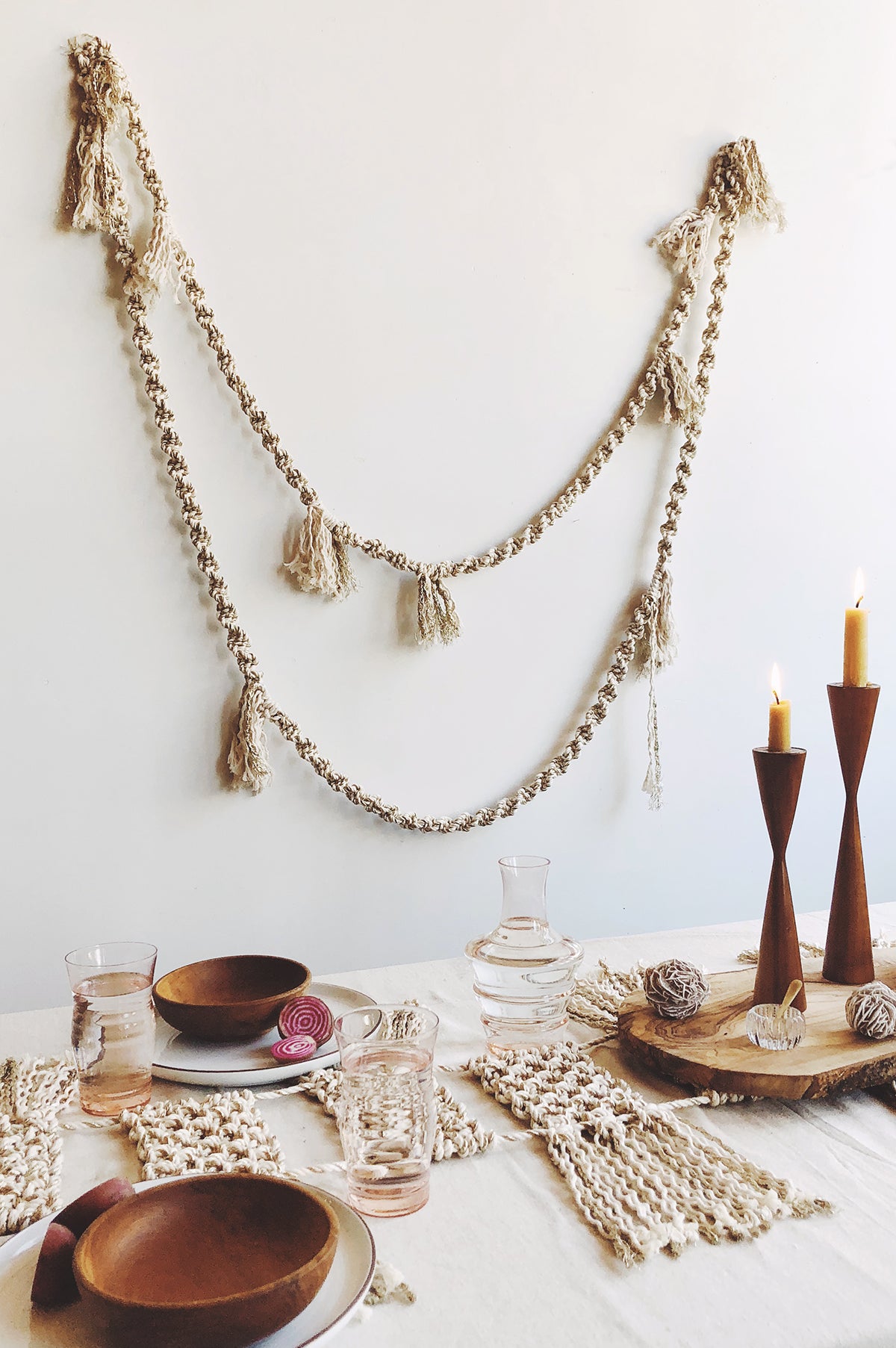 Modern Macrame winter Garland pattern DIY