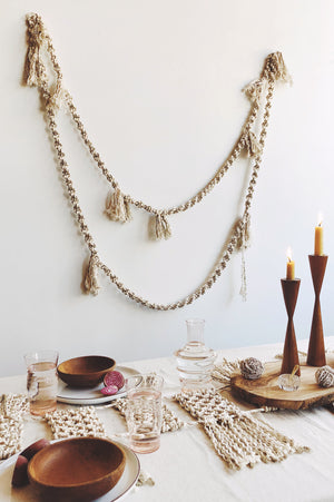 Modern Macrame winter Garland pattern DIY