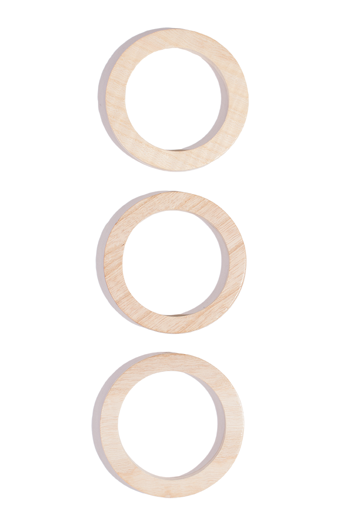 Natural Flat Wood Rings - Large - IMPERFECT