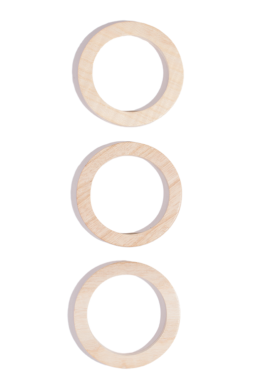 Natural Flat Wood Rings - Large - IMPERFECT
